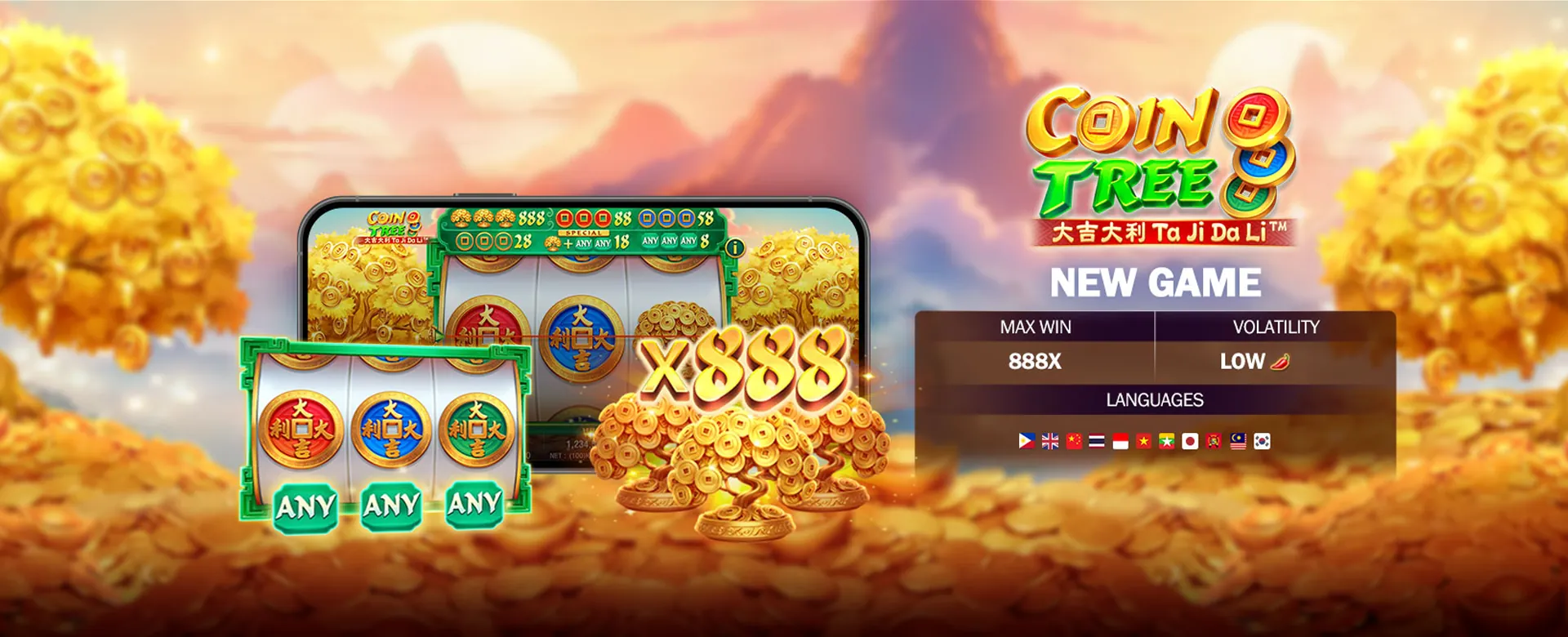 Luxurious 8k8 Casino chip with golden coins exploding